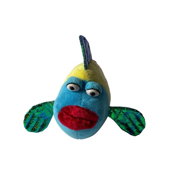 Ganz Pucker Fish Plush Toy HM438 Stuffed Animal Beanie Shiny Fins 10" No Code - Picture 1 of 6